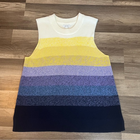 Nine West Color Block Ombré Style Sleeveless Sweater SZ XL - Picture 6 of 11